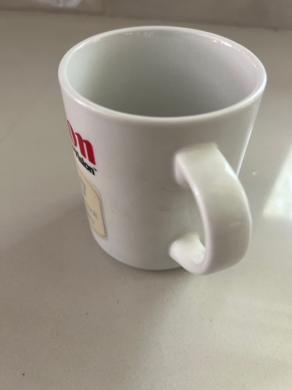 Canon Vintage 80's White Ceramic Mug with Red Logo - Picture 4 of 5